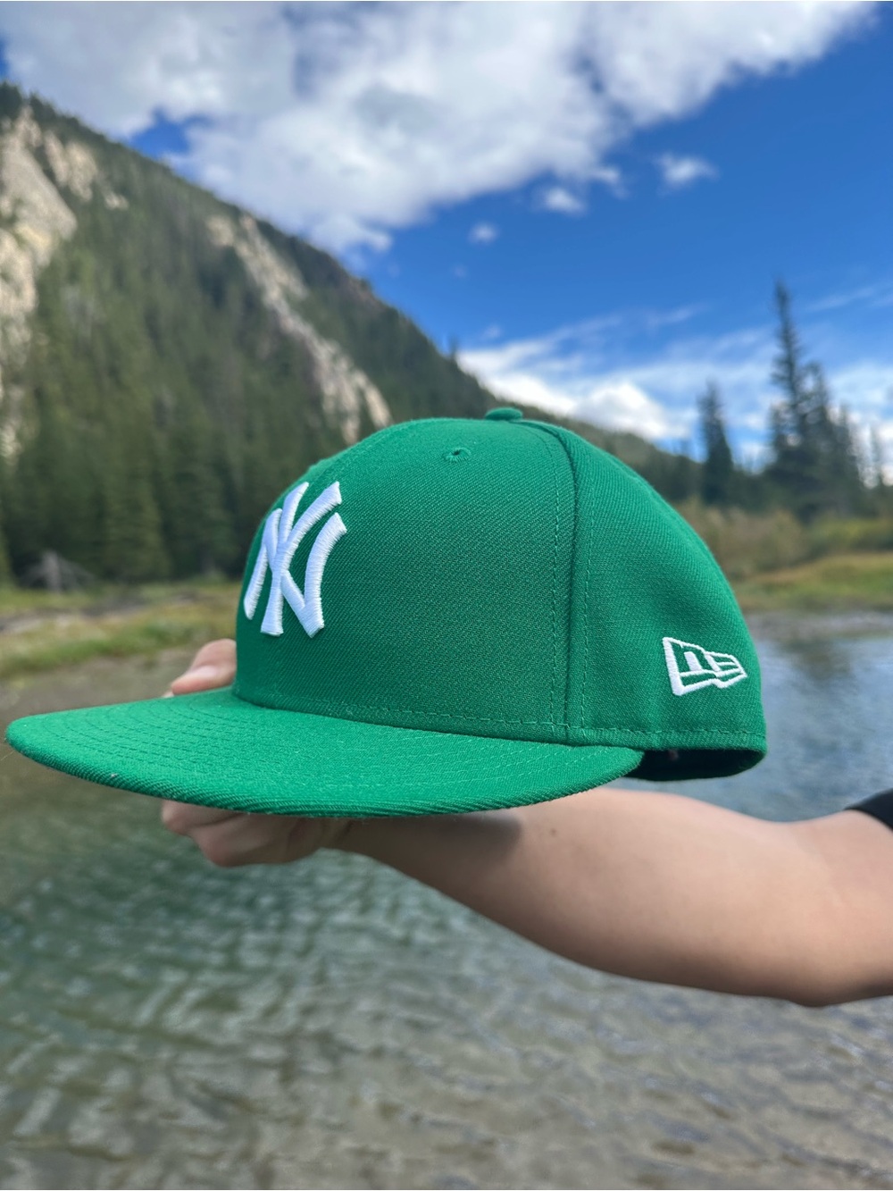 New Era Green Fitted Cap with White NY Logo